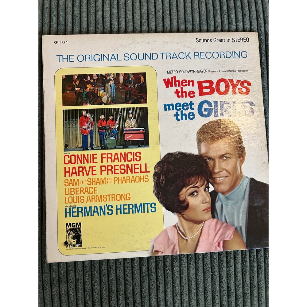 When The Boys Meet The‎ Girls Vinyl Record Soundtrack Connie Francis 1965 MGM